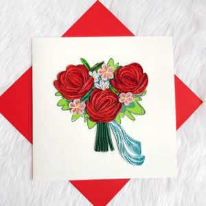 3 Quilling Red Roses Q7373