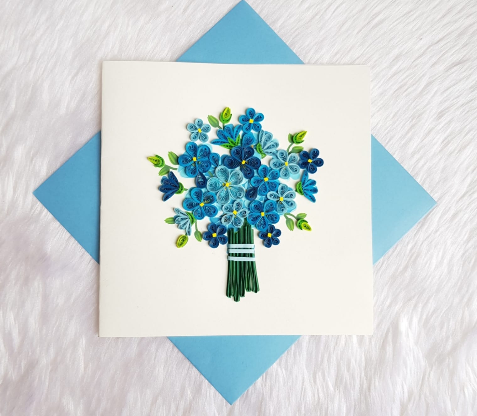 Blue Quilling Bouquet Q7380