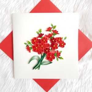 Cluster of Red Quilling Flowers Q7427