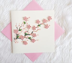 Quilling Pink Cherry Blosoom Q7410