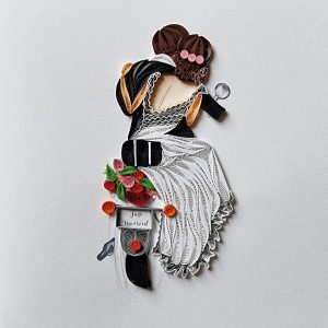 Bride and Groom on a Motorcycle