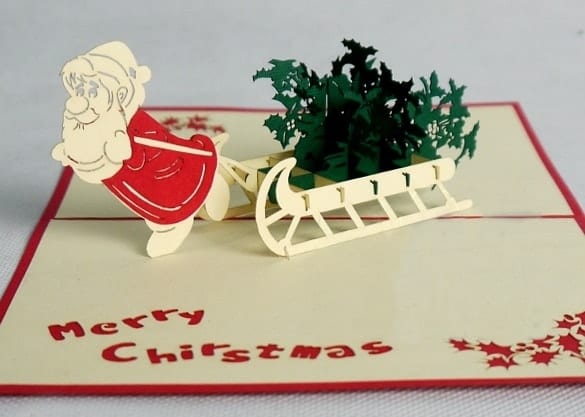 Christmas greeting card with Santa