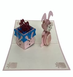 Pink Bunny Greeting Car