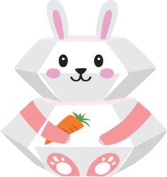 3D Bunny Greeting Card