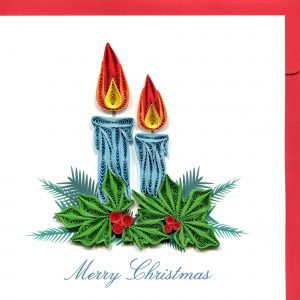 Christmas Candles and Holly Q7175