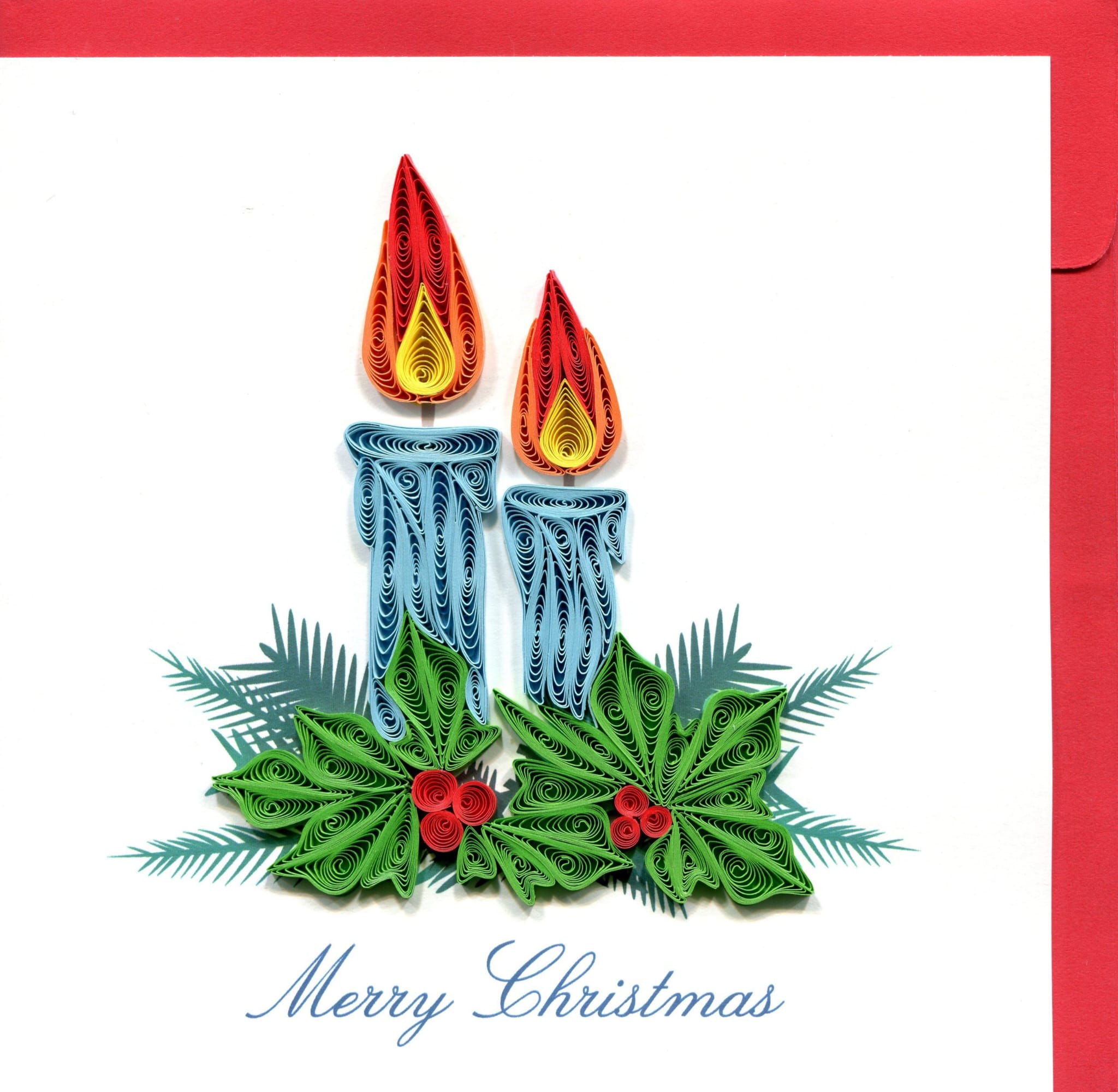 Christmas Candles and Holly Q7175